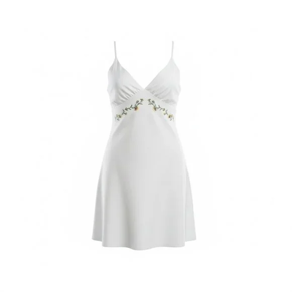 Wild Fable Womens White Embroidered Floral Slip Dress Adjustable Plus Size 2X - Picture 4 of 9